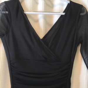 NWT White House Black Marke. Ruched Black Dress / Size 0